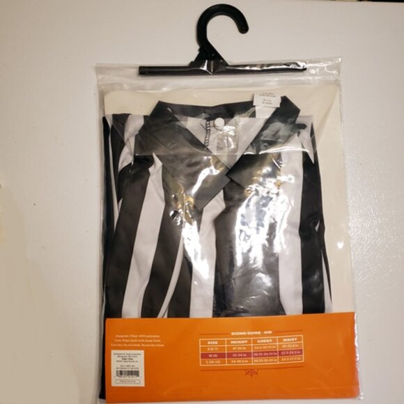 Kids’ Medium (8) “Striped Jumpsuit” Hyde and Eek Costume - Beetlejuice NEW! - Picture 3 of 6